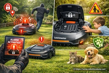 Robot tondeuse Lawnmaster : comment fonctionnent les systèmes anti-vol et la protection enfants/animaux ?