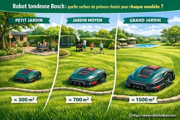 Robot tondeuse Bosch : quelle surface de pelouse pour chaque modèle ?