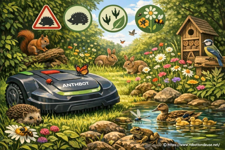 Robot tondeuse ANTHBOT et biodiversité : quel impact sur la faune du jardin ?