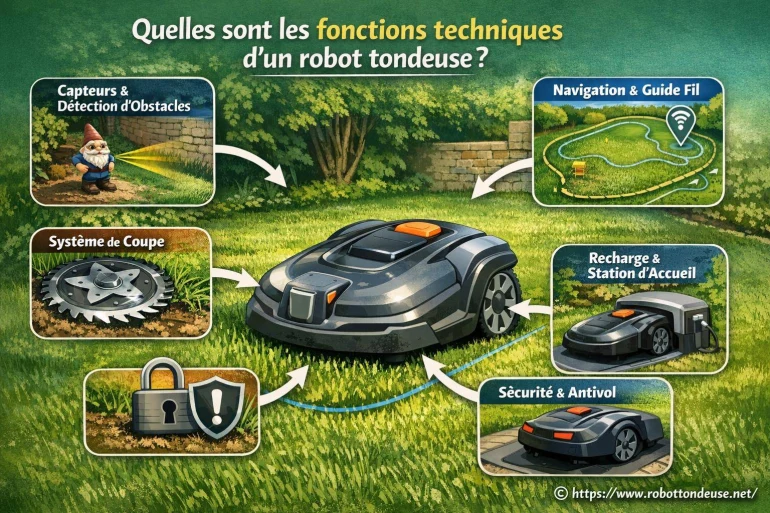 Quelles sont les fonctions techniques d'un robot tondeuse ?
