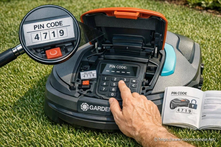 Trouver le code PIN sur un robot tondeuse Gardena : comment faire ?