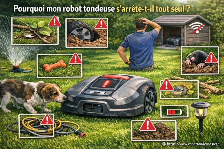 Pourquoi mon robot tondeuse s'arrête-t-il tout seul ?