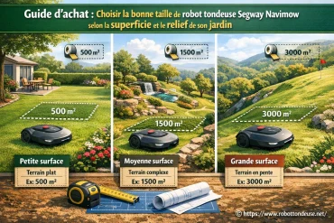 Guide d’achat pour choisir la bonne taille de robot tondeuse Segway Navimow selon la superficie et le relief de votre jardin