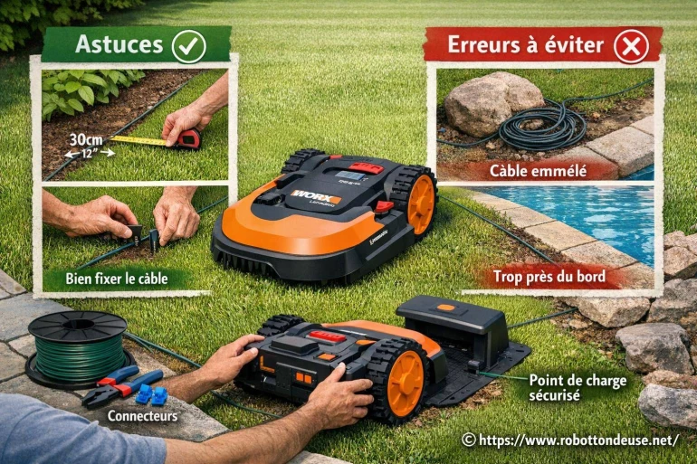 Comment bien configurer le câble périphérique de son robot tondeuse Worx : astuces et erreurs à éviter