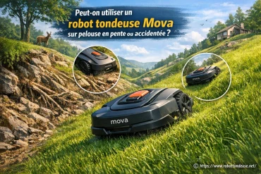 Peut-on utiliser un robot tondeuse Mova sur pelouse en pente ou accidentée ?