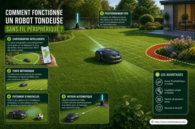 Comment fonctionne un robot tondeuse sans fil périphérique ?
