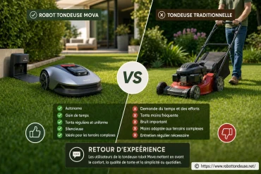 Robot tondeuse Mova ou tondeuse traditionnelle : quels avantages et inconvénients ?