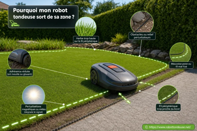 Pourquoi mon robot tondeuse sort de sa zone ?