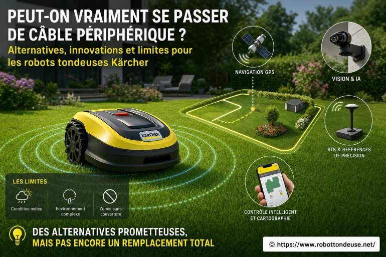 Peut-on vraiment se passer de câble périphérique pour les robots tondeuses Kärcher ?