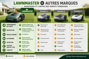 Comparatif lawnmaster et autres marques de robots tondeuses : quels avantages et limites