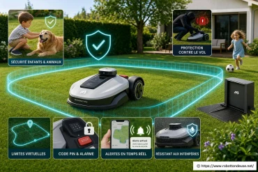 Robot tondeuse Mammotion et sécurité : comment protéger enfants, animaux et prévenir les vols