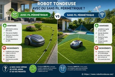Faut-il choisir un robot tondeuse avec ou sans fil périmétrique ? avantages et inconvénients