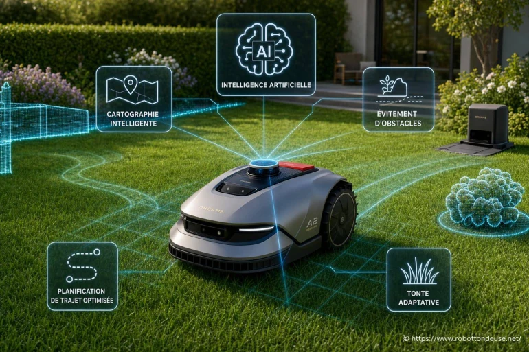 L’intelligence artificielle dans les robots tondeuses Dreame : comment ça fonctionne concrètement ?