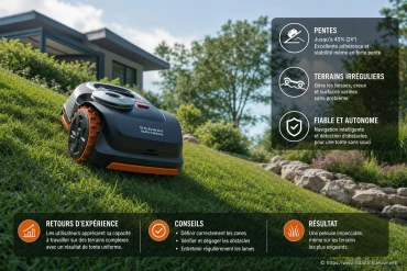 Utiliser un robot tondeuse Segway Navimow sur terrain en pente ou irrégulier : retours d’expérience et conseils pratiques
