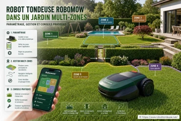 Utiliser un robot tondeuse Robomow dans un jardin multi-zones : comment paramétrer et gérer efficacement
