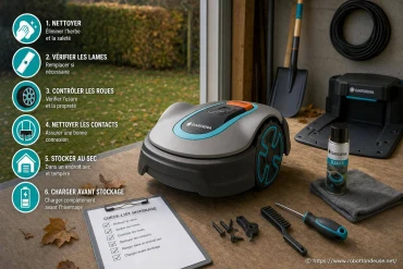 Préparer son robot tondeuse Gardena pour l’hiver : guide complet d’hivernage et maintenance