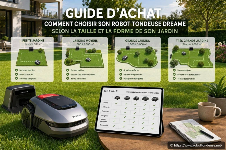 Comment choisir son robot tondeuse Dreame selon la taille et la forme de son jardin ?
