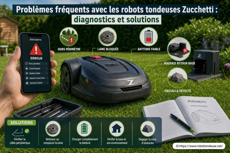 Problèmes fréquents avec les robots tondeuses Zucchetti : diagnostics et solutions