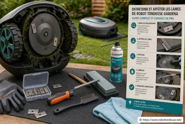 Entretenir et affûter les lames de robot tondeuse Gardena : guide complet