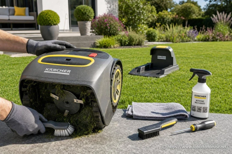 Robot tondeuse Kärcher : astuces d’entretien pour rester performant