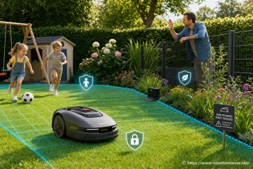 Sécurité au jardin : quelles protections pour les enfants et le voisinage avec un robot Mova ?