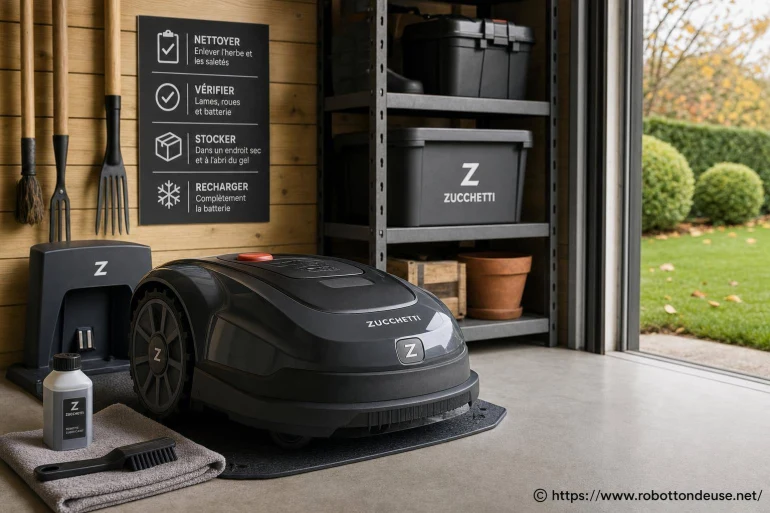 Robot tondeuse Zucchetti : comment bien l’hiverner et le stocker hors saison ?