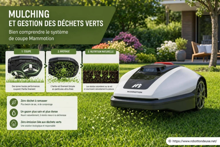Mulching et gestion des déchets verts : bien comprendre le système de coupe Mammotion
