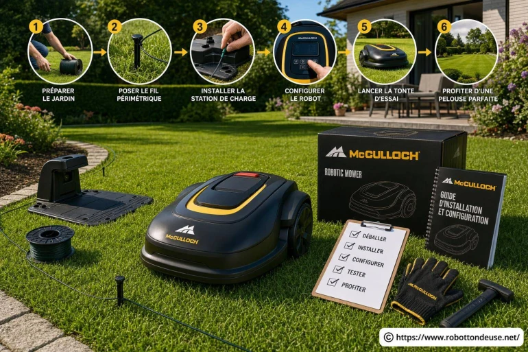 Comment installer et configurer un robot tondeuse McCulloch ?