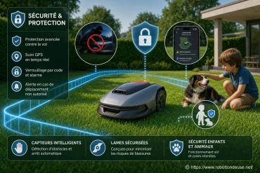 Sécurité et robot tondeuse Dreame : protections, antivol et vigilance avec les enfants et animaux