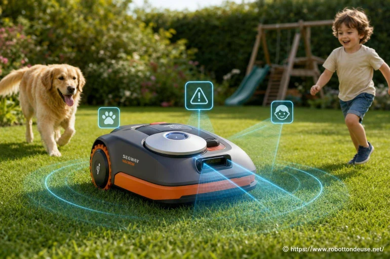 Sécurité et robots tondeuses : que valent les capteurs du Segway Navimow face aux obstacles, enfants et animaux ?
