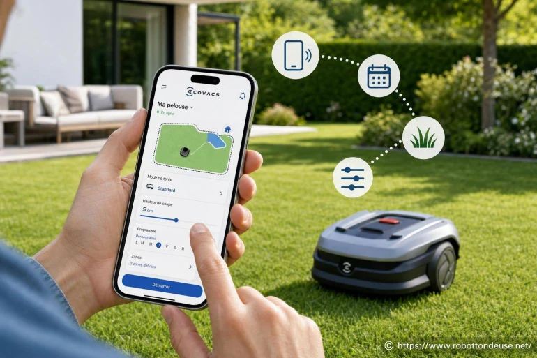 Utiliser l’application mobile Ecovacs pour piloter et personnaliser la tonte de votre pelouse
