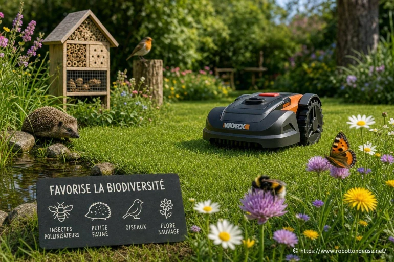 Robot tondeuse Worx et biodiversité : quel impact sur les insectes et la faune du jardin ?