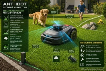Robot tondeuse ANTHBOT et sécurité : capteurs et précautions