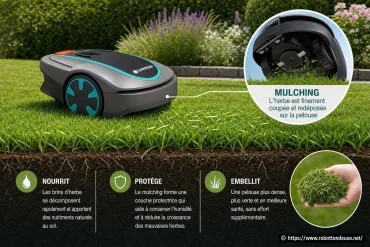 Robot tondeuse Gardena : tout savoir sur le mulching et ses avantages pour la pelouse