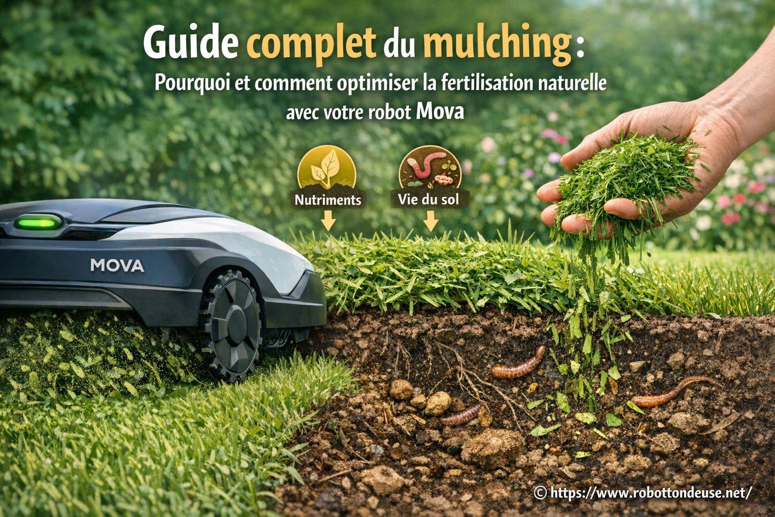 Guide complet du mulching : pourquoi et comment optimiser la fertilisation naturelle avec votre robot Mova