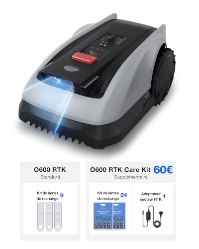 ECOVACS Robot Tondeuse sans Fil, 600 M², Navigation RTK+Visi