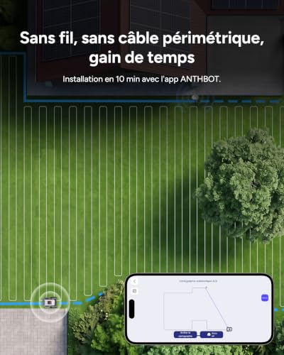 ANTHBOT M9 Robot Tondeuse san Fil, sans RTK, Double Vision I