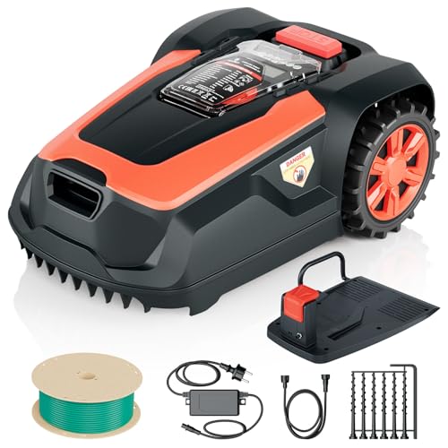 OKAYBOT Robot Tondeuse avec Fil Périphérique Jusquà 1400 m²,