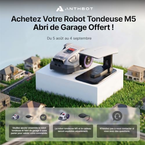 ANTHBOT Robot Tondeuse M5, 500-700㎡，150㎡/h, NetRTK + 4G, 