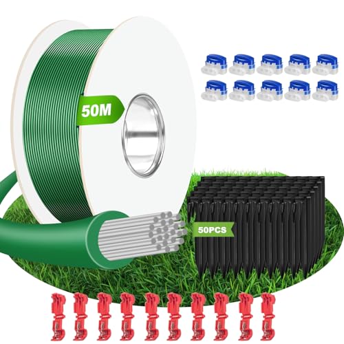 Cable Robot Tondeuse 50M + 50 Piquets + 10 Connecteurs de Câ