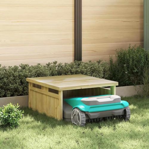 Garage pour robot tondeuse Marron 70 x 80 x 38 cm Pin imprég