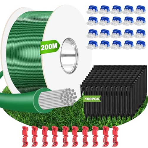 Cable Robot Tondeuse 200M + 100 Piquets + 20 Connecteurs de 