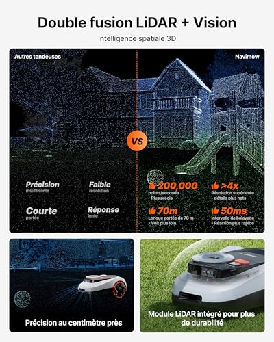 Segway Navimow i208 LiDAR Kit avec Garage M + 4 Kits de Lame