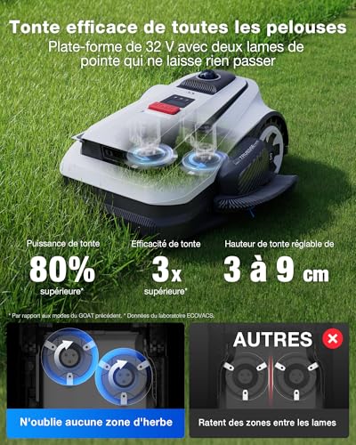 Ecovacs Goat A1600 LiDAR Pro Care Kit Robot Tondeuse sans Fi