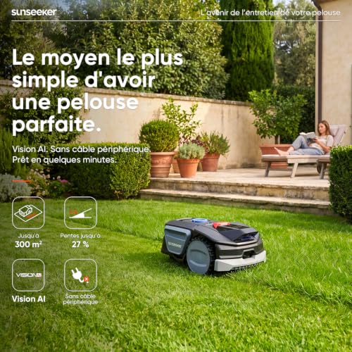 Sunseeker V1 avec Garage, Robot Tondeuse sans Fil Périphériq
