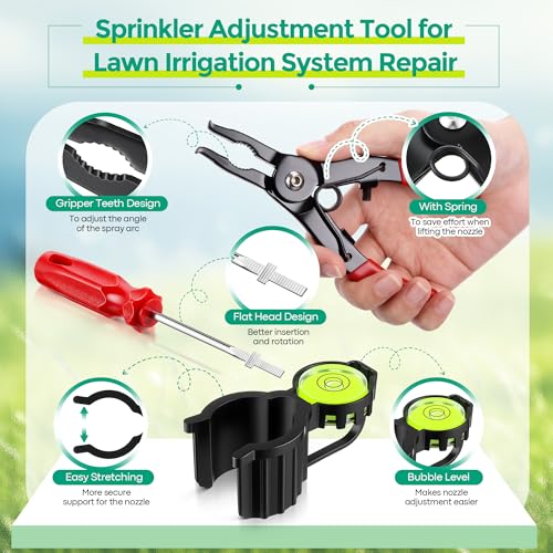 Gulfmew Kit doutils de tête darrosage 3 en 1 compatible avec